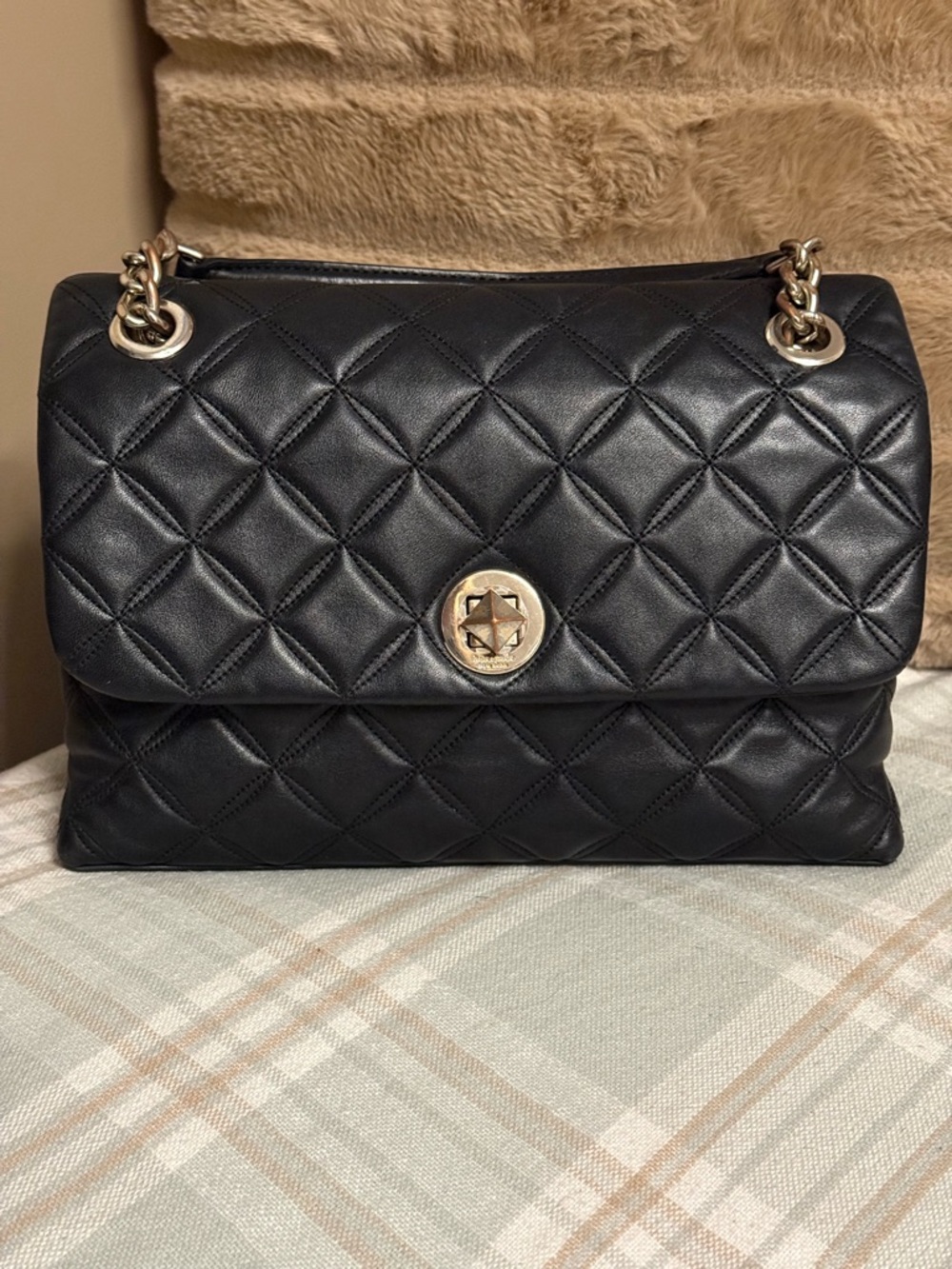 Kate Spade Natalia Medium Quilted Leather Flap Shoulder Bag - Black